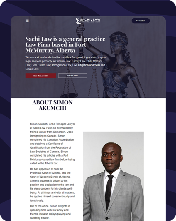 Sachi Law — Law firm website built by Lustro Creatives
